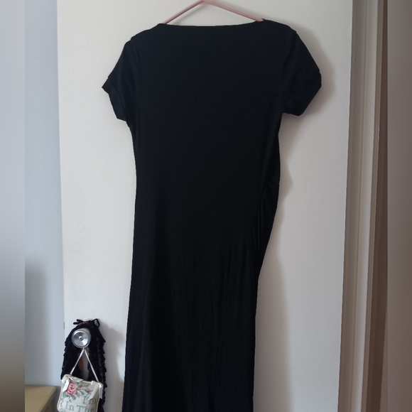 BRUNELLO CUCINELLI Black Stretch Wool Asymmetric Drapey Dress 10 - Picture 4 of 7